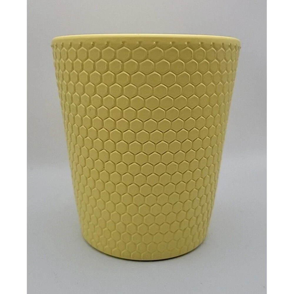 Yellow Honeycomb Bee Planter Flower Vase Easter Spring Bright Made In Germany